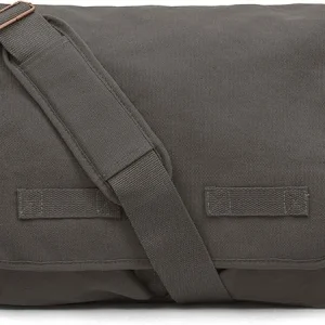 Classic Vintage Messenger Bag - Charcoal