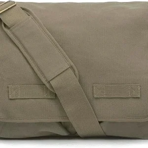 Classic Vintage Messenger Bag - Light Army Green