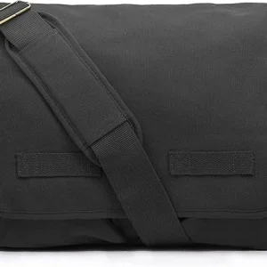 Classic Vintage Messenger Bag - Black