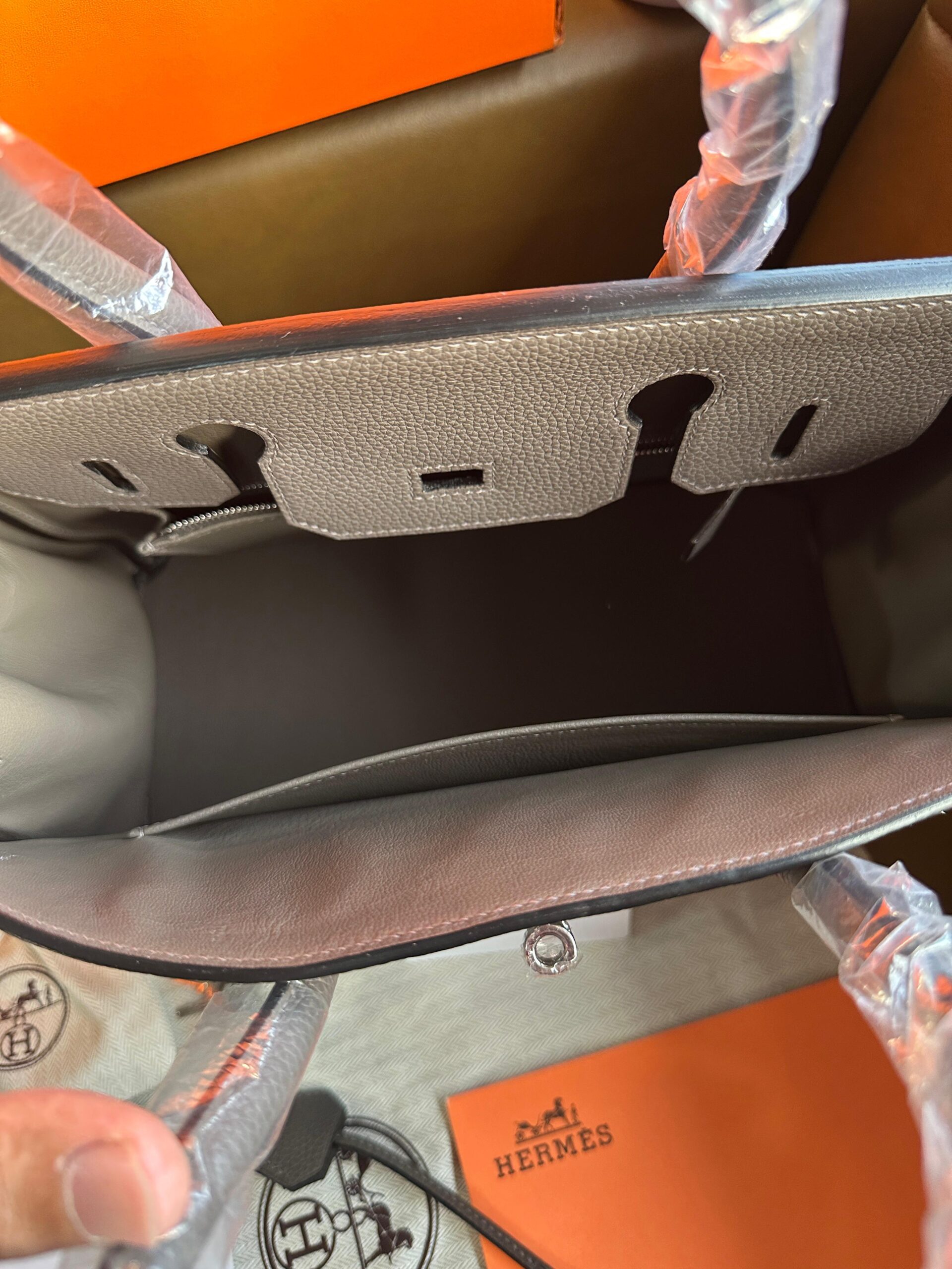 Hermes Birkin 30 Grey Togo Leather Gris Etain Hand Made Replica Bag - 图片 4