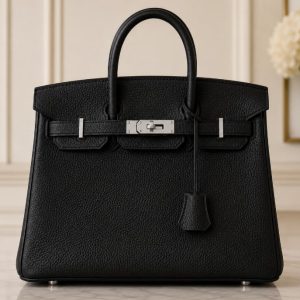 Replica Birkin Togo Leather Noir Fully Handmade Bag