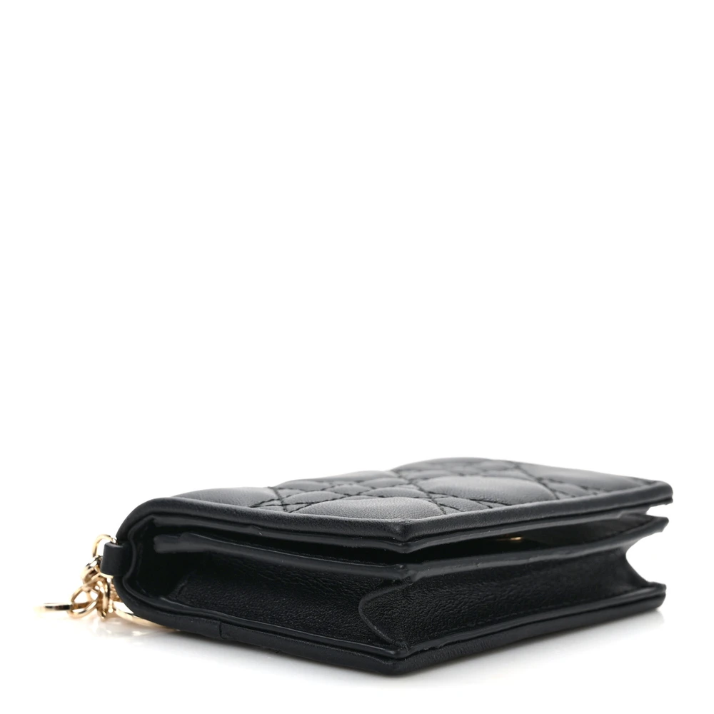 Lady D!0r Flap Card Holder Black Lambskin – Super Clone - 图片 3