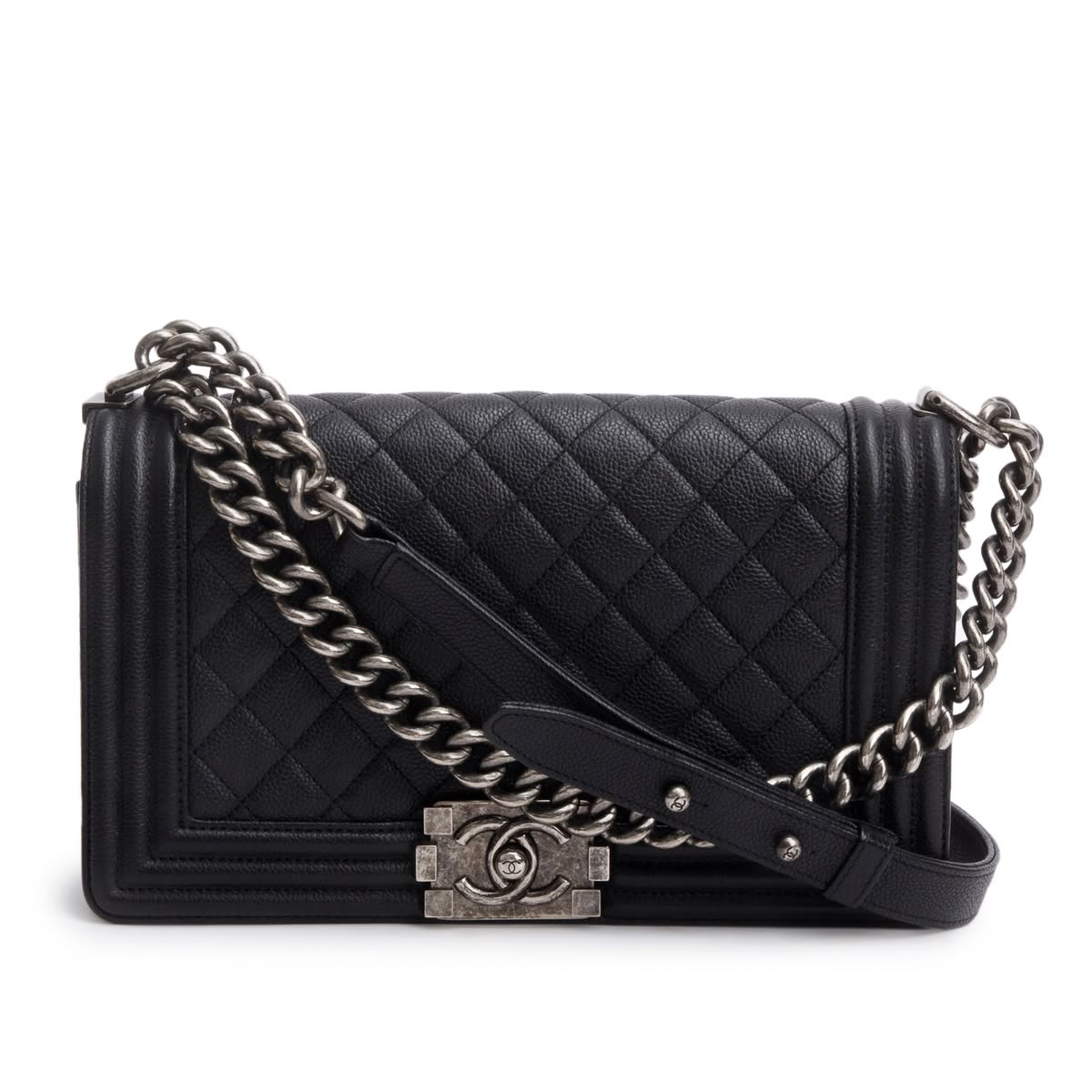 Medium Boy Flap Black Caviar Leather – Super Clone Crossbody Bag - 图片 2