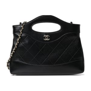 Chanel 31 Nano Replica | Black Quilted Calfskin Shopping Bag 1:1