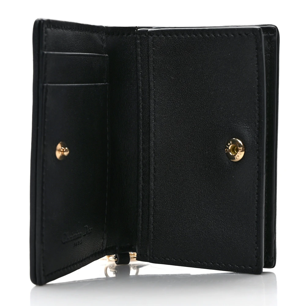 Lady D!0r Flap Card Holder Black Lambskin – Super Clone - 图片 4