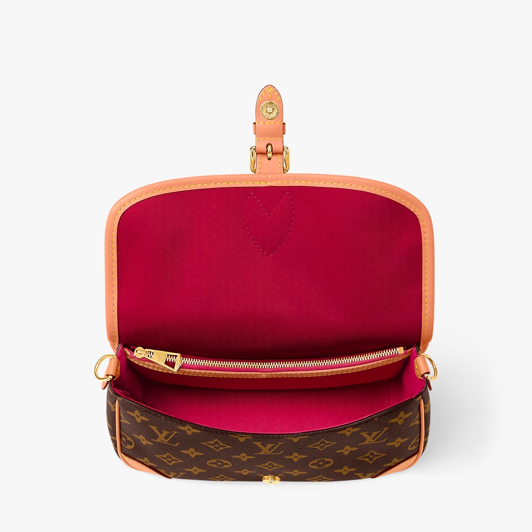 Clone Lou!S Vuiton Diane Satchel Monogram Pink Lining Strap Handbag - 图片 2
