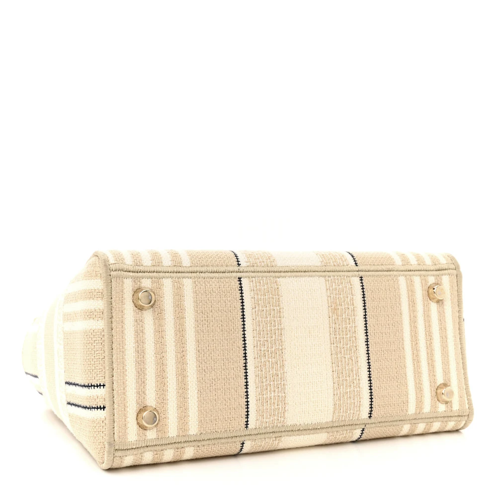 D!0r Medium Lady D-Lite Beige Canvas – High End Quality Tote Bag - 图片 5