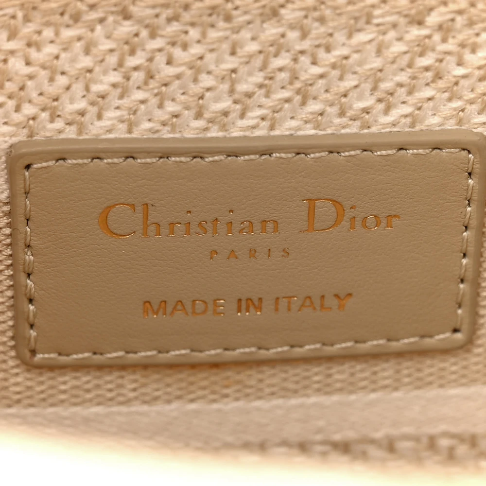 D!0r Medium Lady D-Lite Beige Canvas – High End Quality Tote Bag - 图片 3