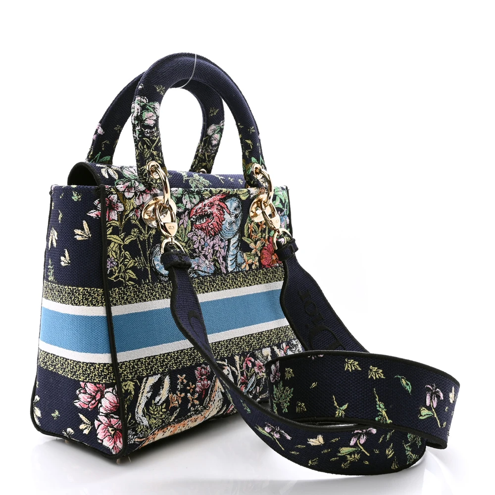D!0r Medium Lady D-Lite Bag Blue D-Constellation Embroidery – Mirror Quality - 图片 3