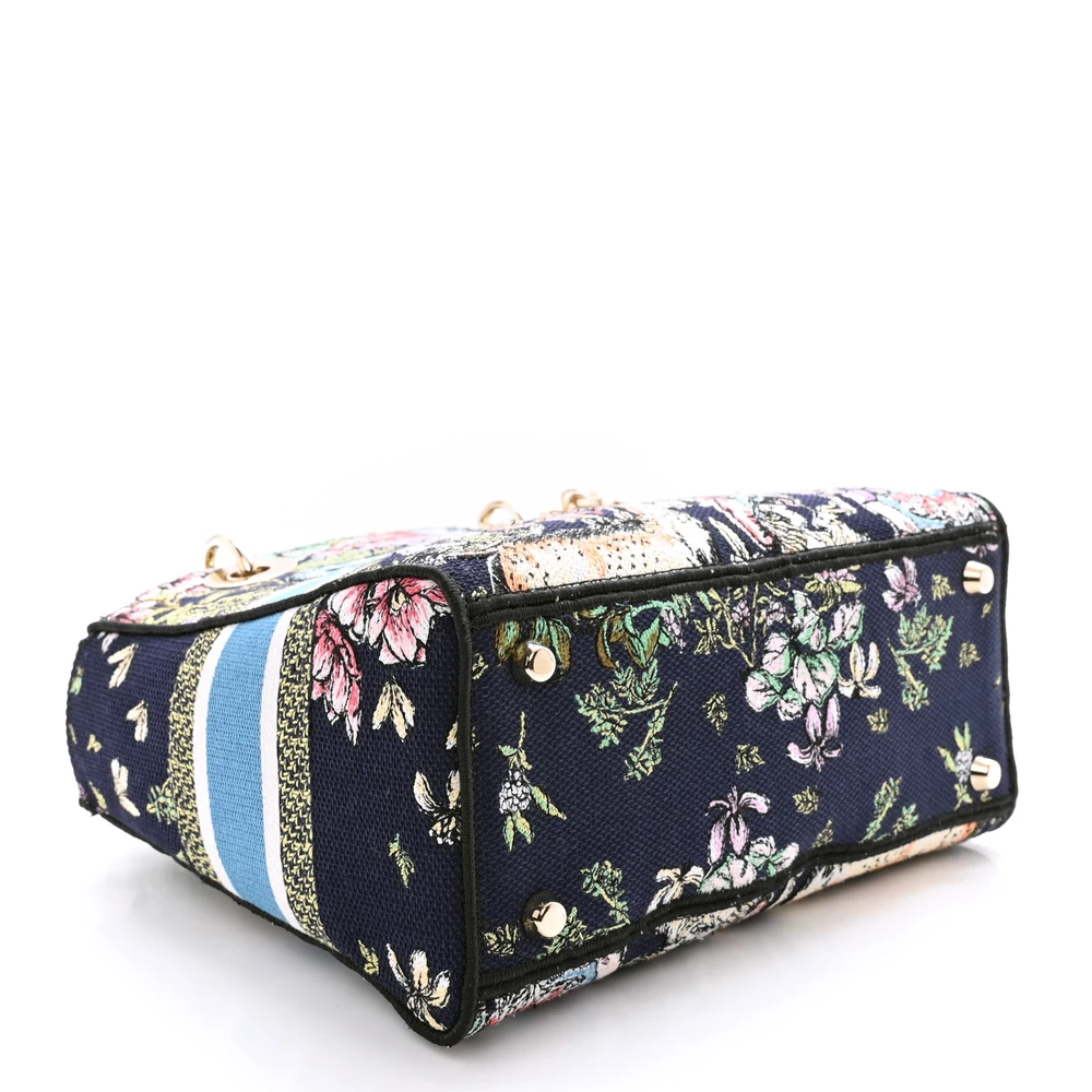 D!0r Medium Lady D-Lite Bag Blue D-Constellation Embroidery – Mirror Quality - 图片 6