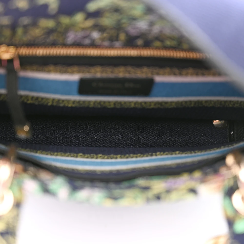 D!0r Medium Lady D-Lite Bag Blue D-Constellation Embroidery – Mirror Quality - 图片 5