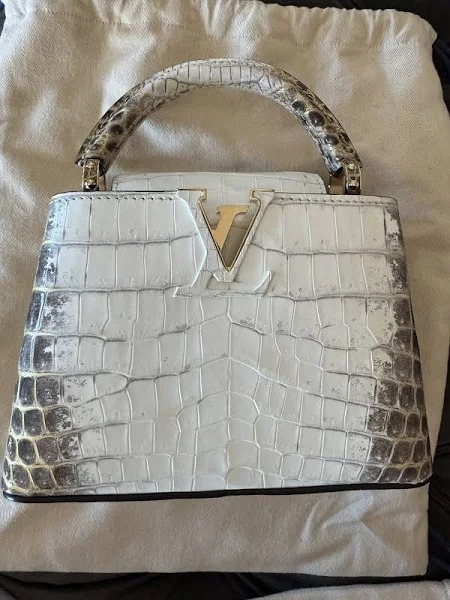 High-end Copy Lou!S Vuiton Himalaya Crocodile BB Capucines with Gold Hardware