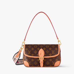 Lou!S Vuiton Diane Satchel Monogram Black Lining Strap Best Quality Knock Off