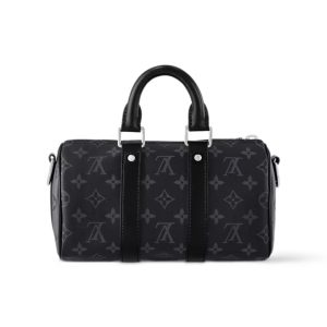 LV Keepall Bandoulière 25 Replica | Monogram Eclipse Canvas 1:1
