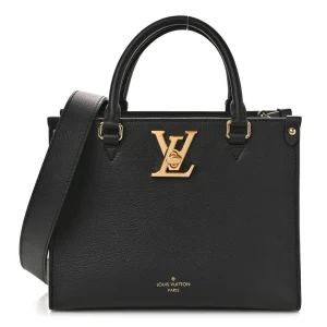 Lock & Go Tote PM Super Clone Black Calfskin Leather Handbag