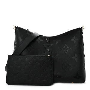 CarryAll MM  1:1 Replica Black Empreinte Leather Monogram Shoulder Bag