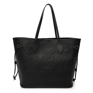 Luxury Neverfull MM 1:1 Replica Black Giant Monogram Canvas Large Tote Bag