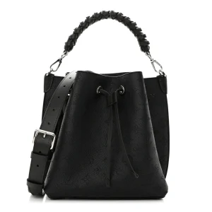 LV Muria 1:1 Replica Black Mahina Perforated Leather BucketBag