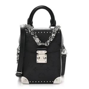 Camera Box 1:1 replica Black Calfskin Leather Monogram Print Silver Hardware Crossbody Bag
