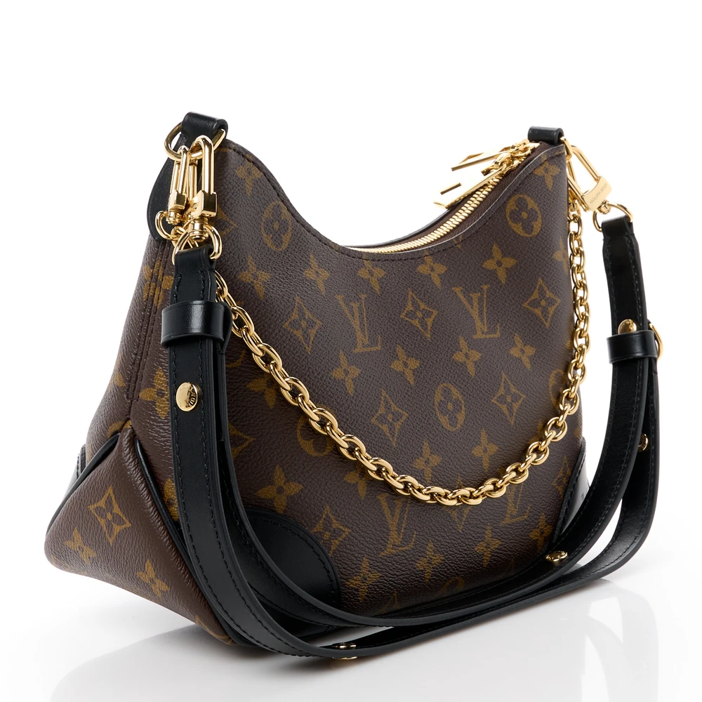 Boulogne NM Super Clone Black Monogram Canvas Gold Hardware Shoulder Handbag - 图片 5