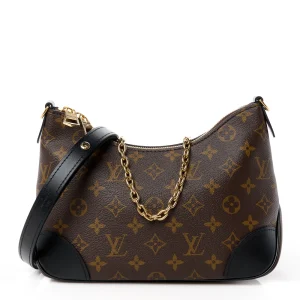 Boulogne NM Super Clone Black Monogram Canvas Gold Hardware Shoulder Handbag