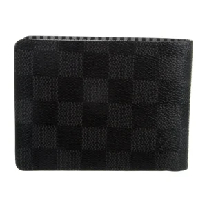 1:1 Mirror Quality Replica Lou!S Vuiton Bifold Wallet Black Canvas Design