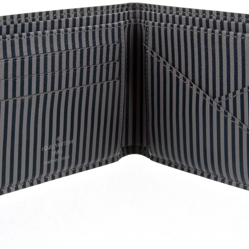 1:1 Mirror Quality Replica Lou!S Vuiton Bifold Wallet Black Canvas Design - 图片 2