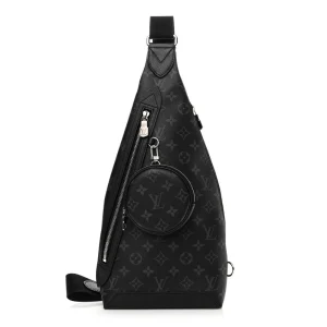 1:1 Mirror Quality Replica LV Duo Slingbag MM Black Taigarama Crossbody Sling Bag