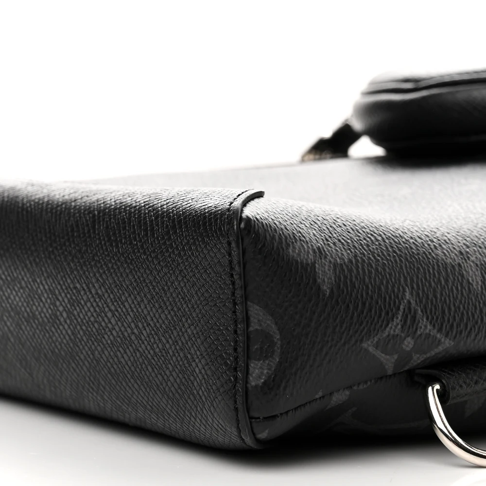 1:1 Mirror Quality Replica LV Duo Slingbag MM Black Taigarama Crossbody Sling Bag - 图片 2
