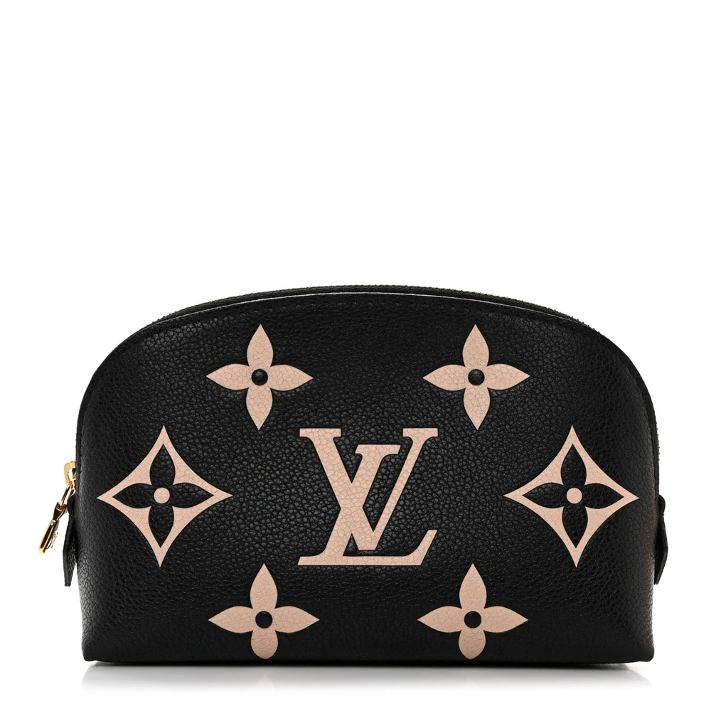 Cosmetic Pouch 1:1 Replica Black Beige Empreinte Monogram Giant Leather Gold Hardware Pouch