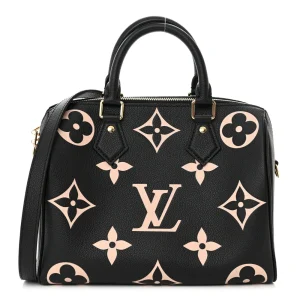 Speedy Bandoulière 25 1:1 replica Beige Empreinte Monogram Giant Leather Gold Hardware Bag