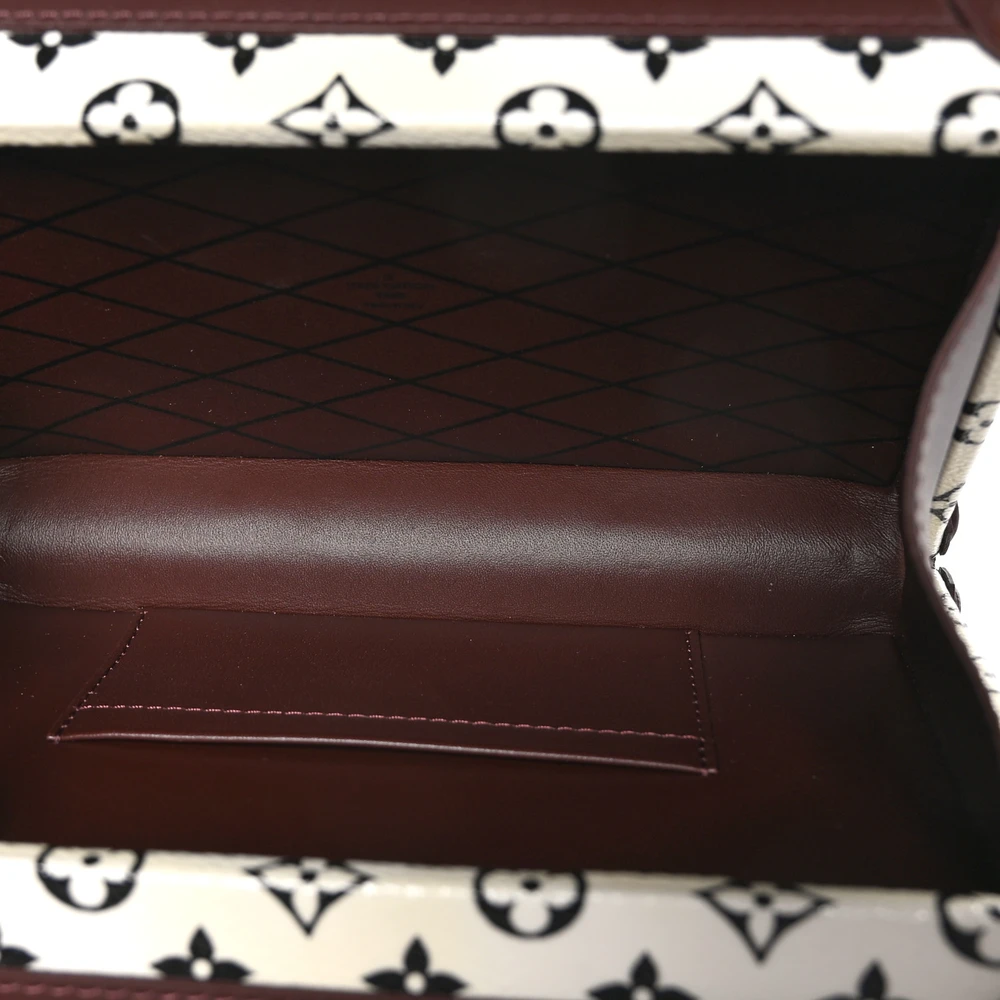 Petite Malle1:1 Replica Black White Monogram Canvas Gold Hardware Trunk Handbag - 图片 5
