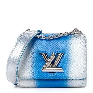 Twist PM 1:1 Replica Blue Monogram Leather Silver Hardware Chain HandBag