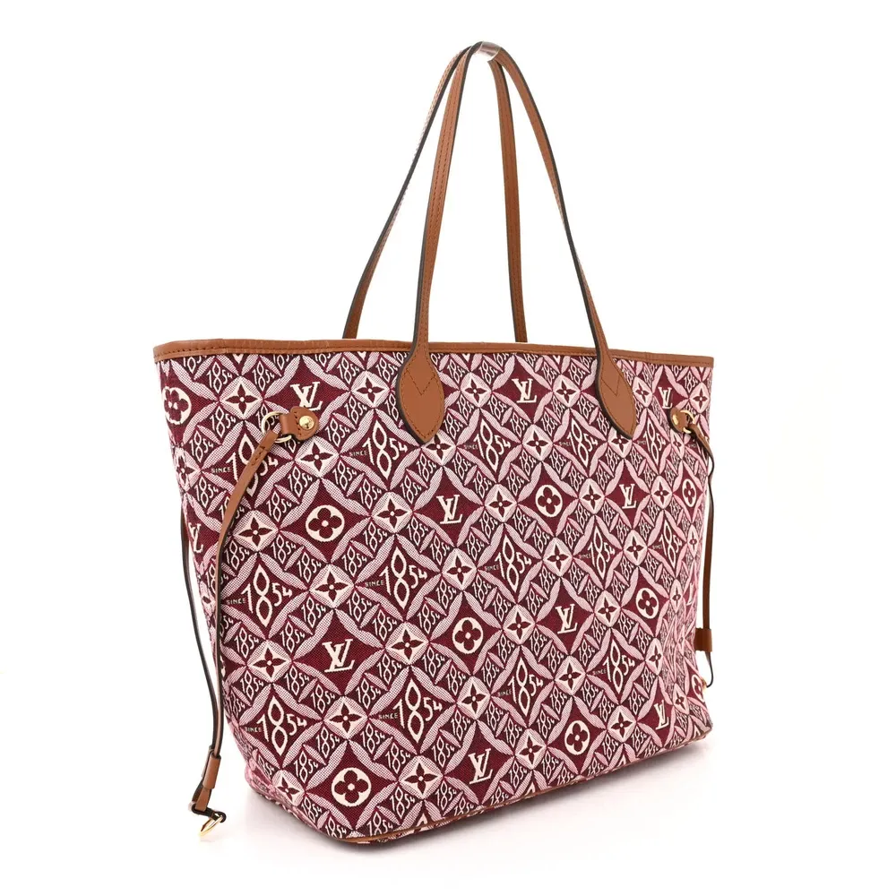 Neverfull MM Super Clone Bordeaux Jacquard Monogram Shoulder Bag Pochette - 图片 4