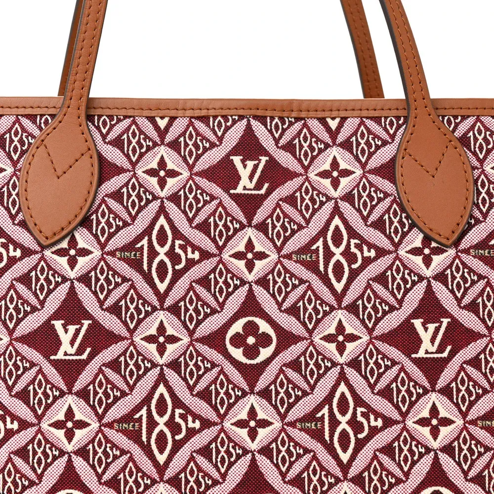 Neverfull MM Super Clone Bordeaux Jacquard Monogram Shoulder Bag Pochette - 图片 2