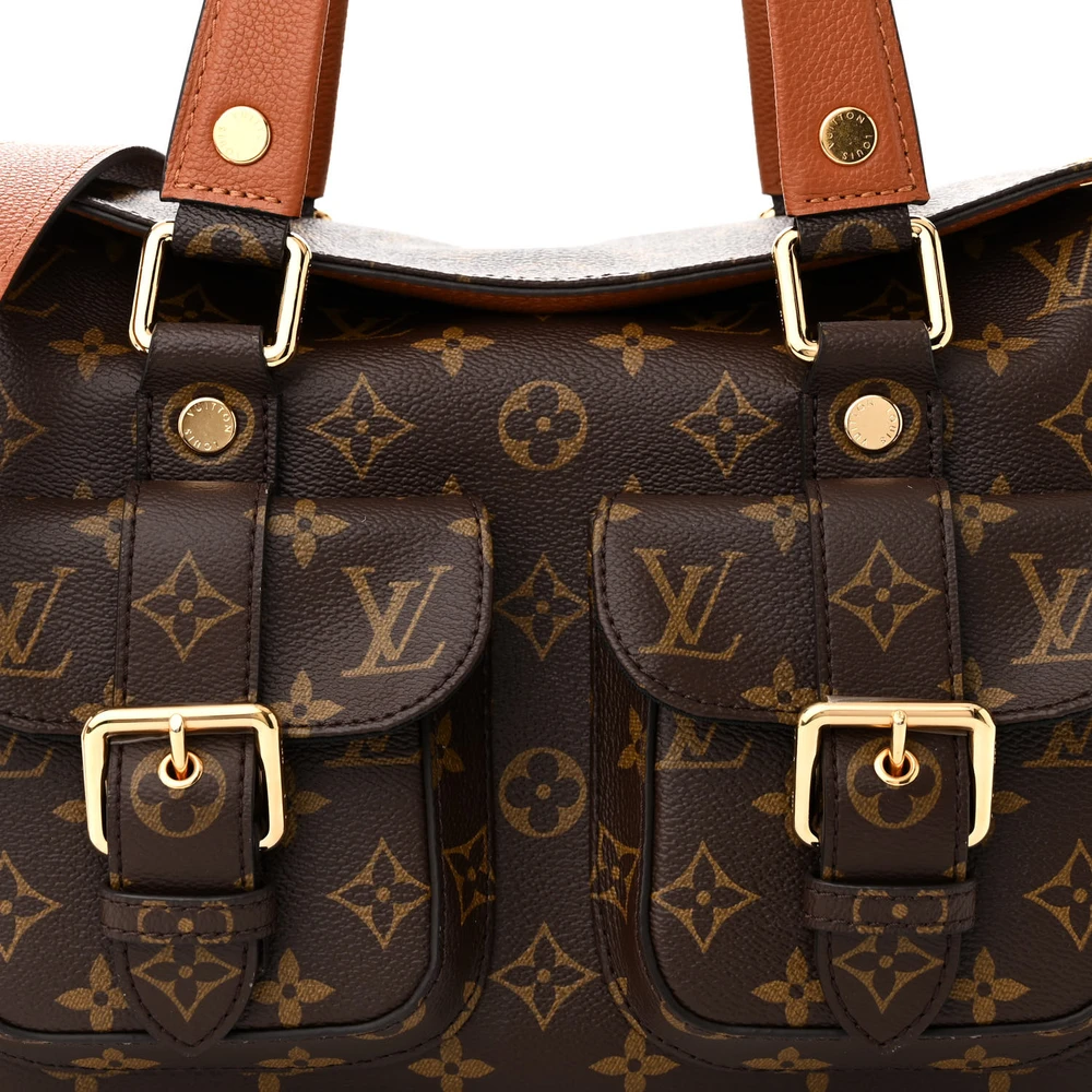 Manhattan NM Super Clone Caramel Monogram Canvas Gold Hardware Handbag - 图片 3