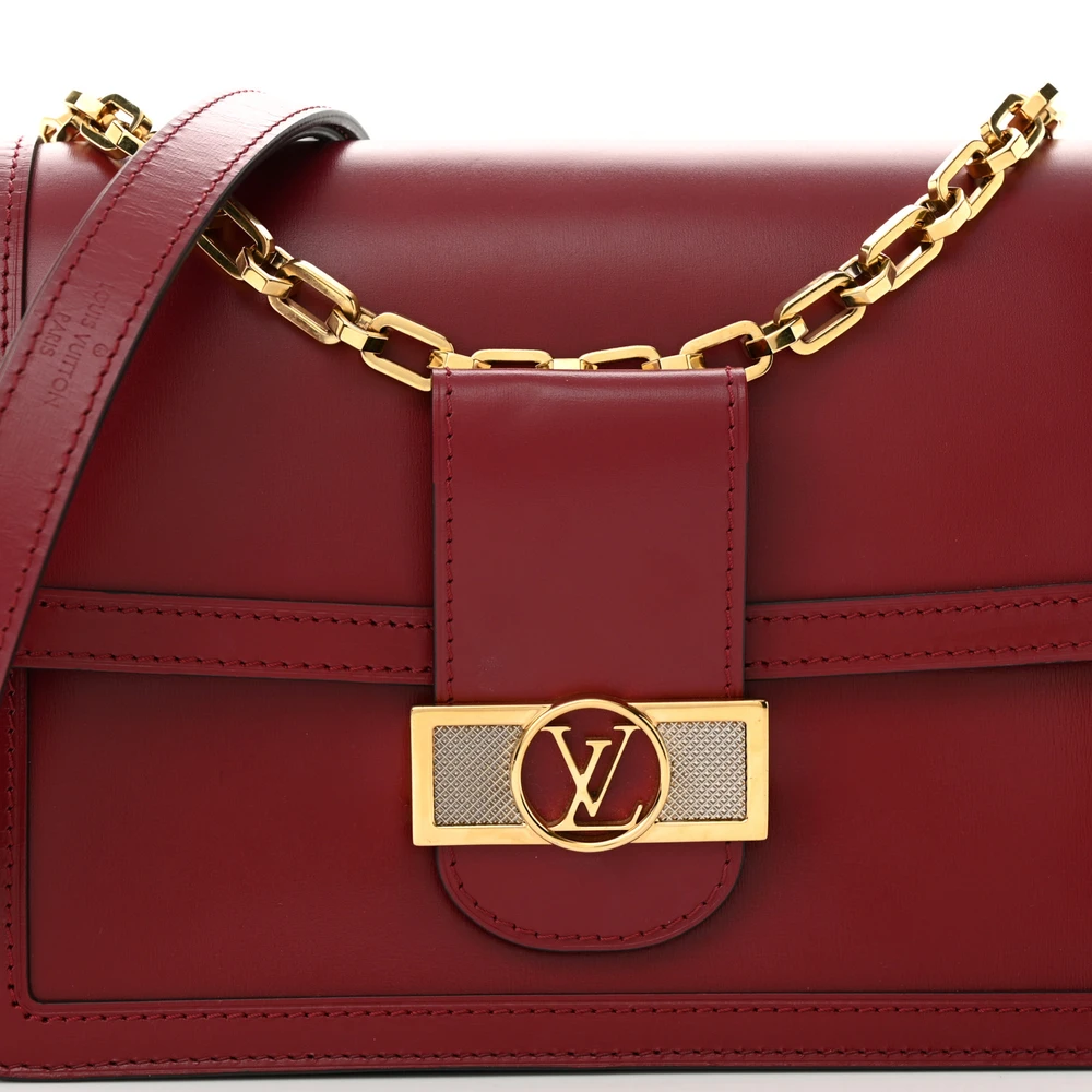 Dauphine MM 1:1 Replica Cherry Berry Smooth Calfskin Leather Gold Hardware Shoulder HandBag - 图片 5