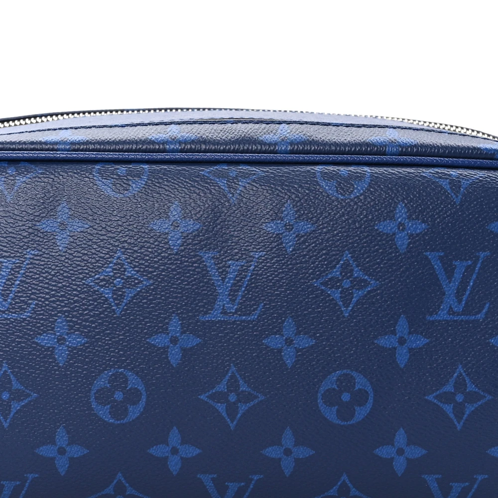 Dopp Kit Toilet Pouch PM Super Clone Cobalt Taigarama Leather Silver Hardware Pouch - 图片 5
