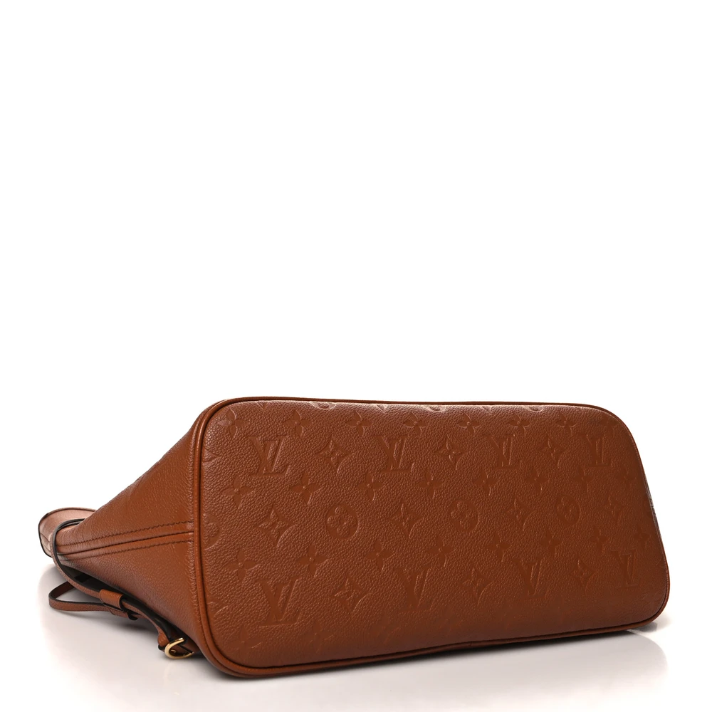 Neverfull MM Super Clone Cognac Empreinte Monogram Giant Leather Gold Hardware Tote Bag - 图片 6
