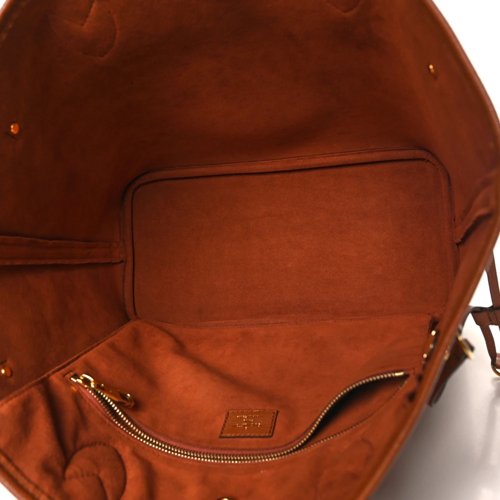 Neverfull MM Super Clone Cognac Empreinte Monogram Giant Leather Gold Hardware Tote Bag - 图片 4