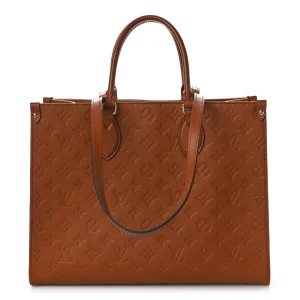 Onthego MM 1:1 Replica Cognac Empreinte Monogram Leather Tote Bag