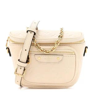 Mini Bumbag 1:1 Replica Cream Empreinte Leather Everyday Crossbody Bag