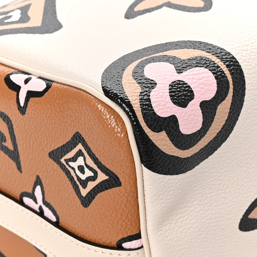 Dupe Lou!s Vuiton Monogram Giant Wild At Heart Speedy Bandouliere 25 in Creme with Gold Hardware - 图片 5