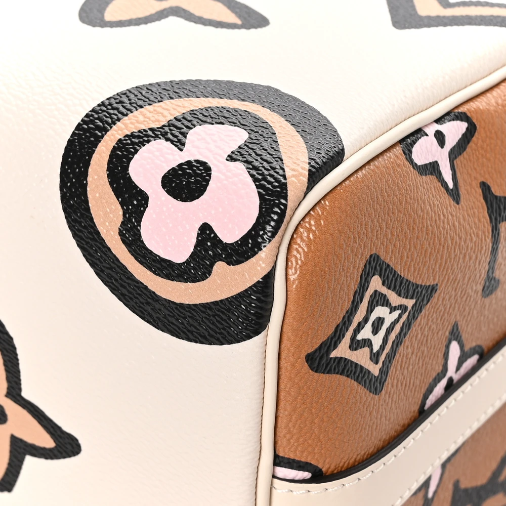 Dupe Lou!s Vuiton Monogram Giant Wild At Heart Speedy Bandouliere 25 in Creme with Gold Hardware - 图片 2