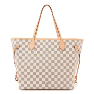 Neverfull MM 1:1 Replica Damier Azur Checkered Canvas Tote Bag