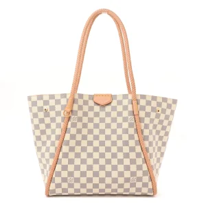 Propriano Super Clone Rose Ballerine Damier Azur Canvas Gold Hardware Tote Bag