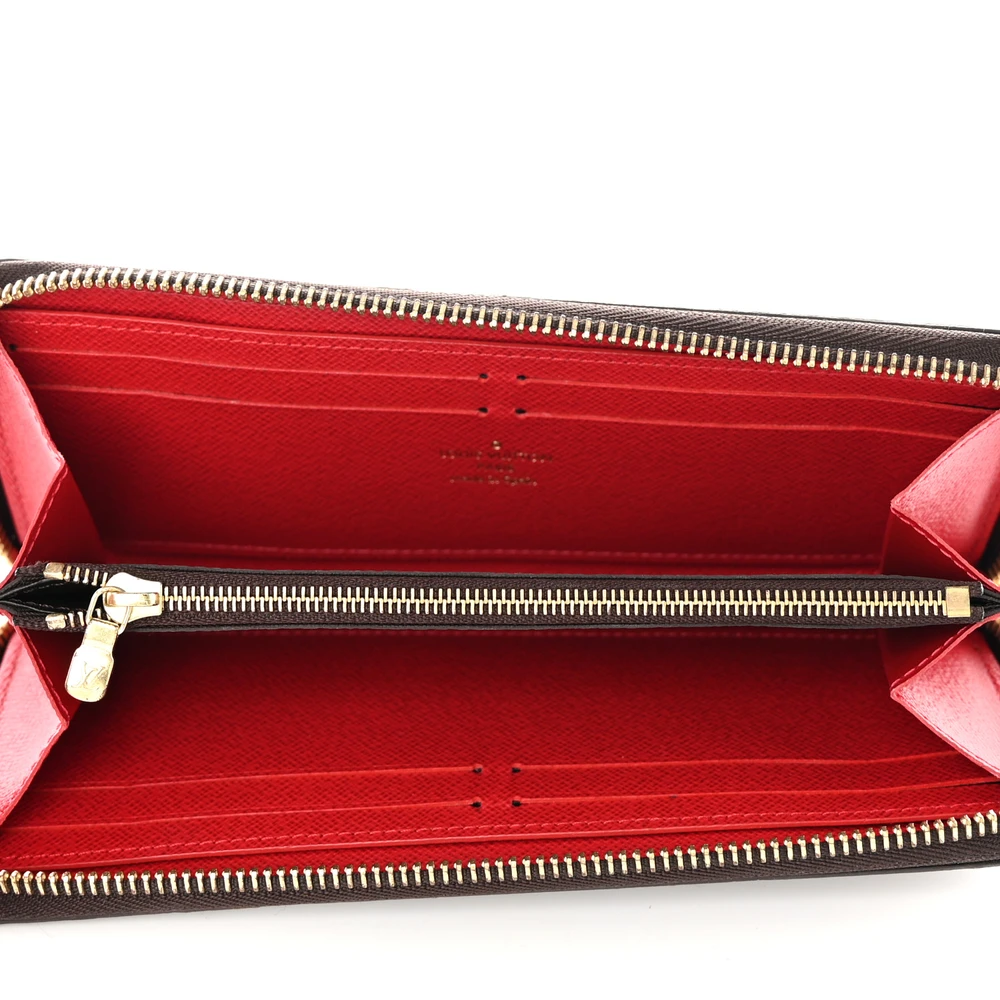 Damier Ebene Clemence Wallet 1:1 Replica Cherry Canvas Gold Hardware - 图片 5