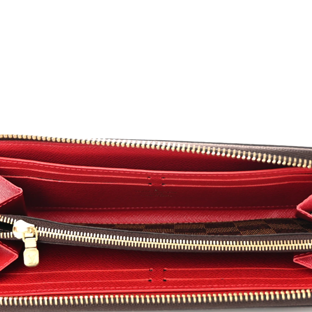 Damier Ebene Clemence Wallet 1:1 Replica Cherry Canvas Gold Hardware - 图片 4