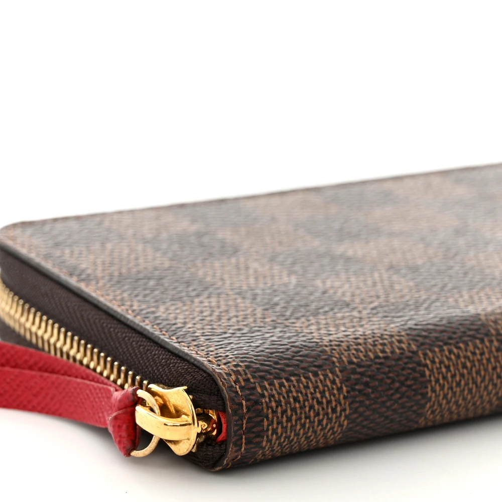 Damier Ebene Clemence Wallet 1:1 Replica Cherry Canvas Gold Hardware - 图片 2