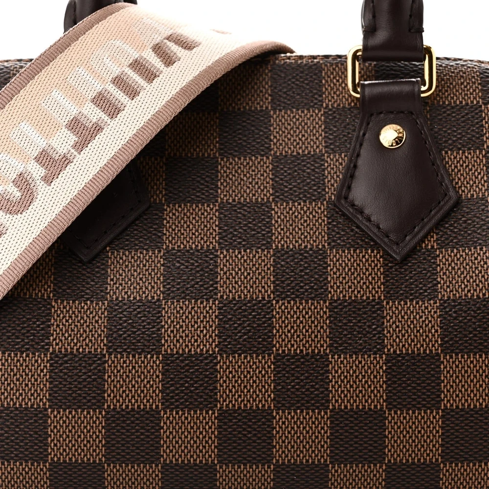 Speedy Bandoulière 20 Super Clone Brown Damier Ebene Canvas Gold hardware HandBag - 图片 5